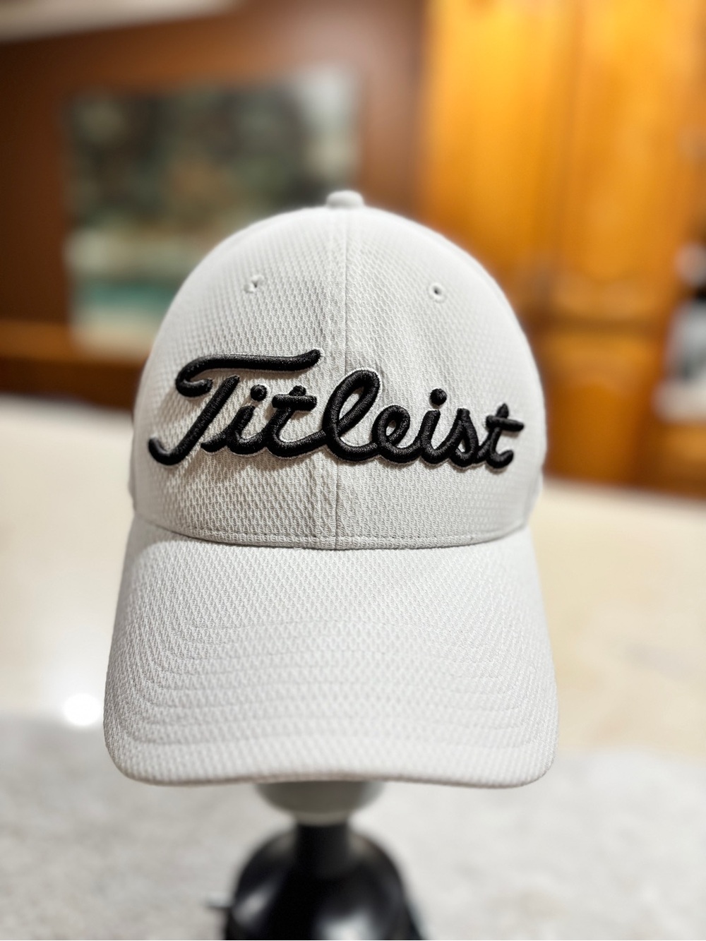 Titleist White Cap with Black Script Logo
